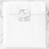 Sticker Carré Rose Gold Marble Moderne Elegant Blank Modèle (Sac)