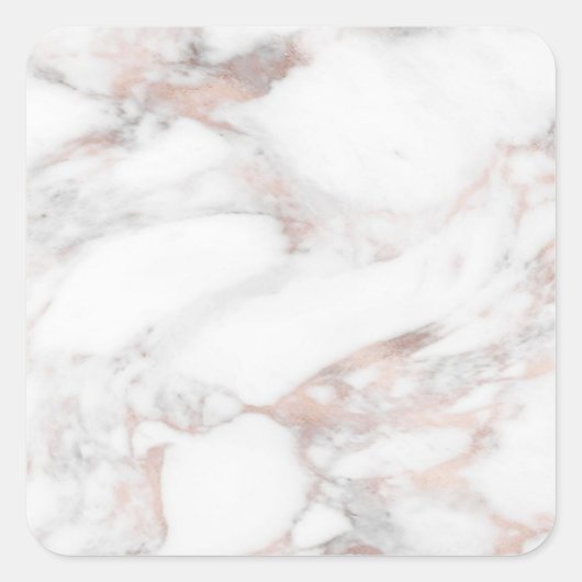 Sticker Carré Rose Gold Marble Moderne Elegant Blank Modèle (Devant)