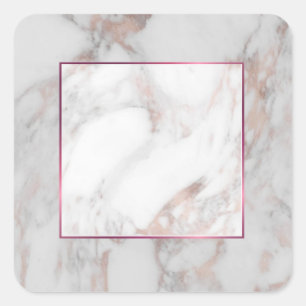 Sticker Carré Rose Gold Marbre Élégant Modèle Vierge Tendance