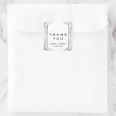 Sticker Carré Rose Gold Marbre géométrique Merci mariage Faveur (Sac)