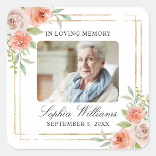 Sticker Carré Rose & Gold Memorial