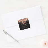 Sticker Carré Rose Gold Noir fête d'anniversaire Faveurs (Enveloppe)