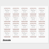 Sticker Carré Rose Gold Parties scintillant Nom Date Mariage Bla (Feuille)
