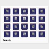 Sticker Carré Rose Gold Parties scintillant QR Code Mariage Site (Feuille)