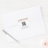 Sticker Carré Rose Gold Parties scintillant QR Code Mariage site (Enveloppe)