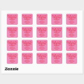Sticker Carré Rose Gras Rouge Gras 50e Anniversaire Remerciement (Feuille)