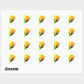 Sticker Carré Rose jaune (Feuille)