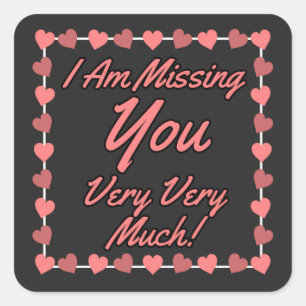 Sticker Carré Rose Je me manque vous aimez le cadre du coeur