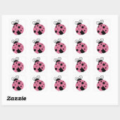 Sticker Carré Rose Ladybug (Feuille)