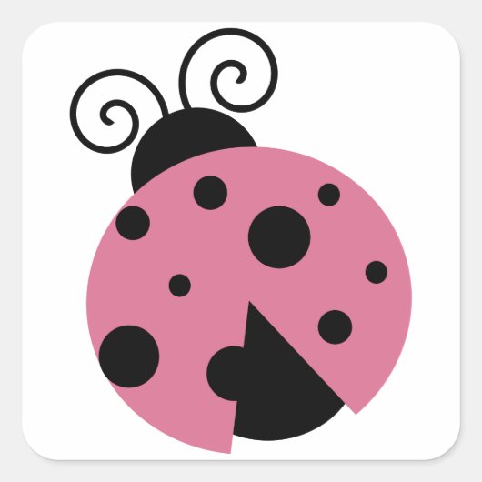 Sticker Carré Rose Ladybug (Devant)