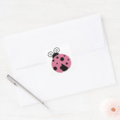 Sticker Carré Rose Ladybug (Enveloppe)