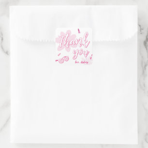 Sticker Carré Rose Malibu Venez les meilleures amies Anniversair