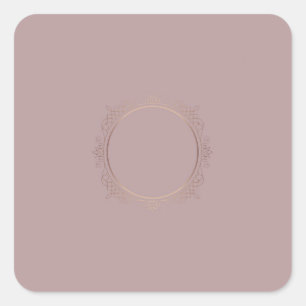 Sticker Carré Rose moderne élégant  Gold Blank Modèle