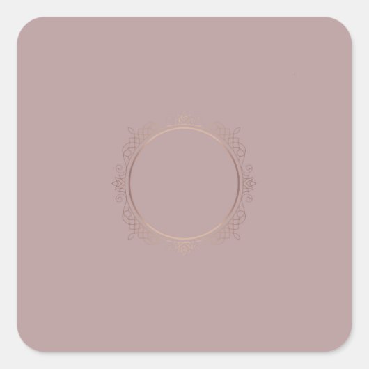 Sticker Carré Rose moderne élégant  Gold Blank Modèle (Devant)