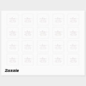 Sticker Carré Rose moderne Gold Script Mariage Bienvenue (Feuille)