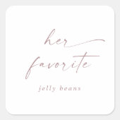 Sticker Carré Rose moderne Gold Script Son mariage préféré Faveu (Devant)