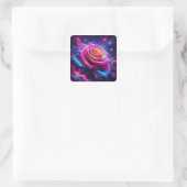 Sticker Carré Rose Neon dynamique (Sac)