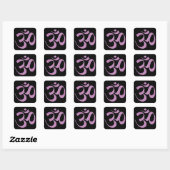 Sticker Carré Rose Om (Feuille)