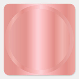 Sticker Carré Rose Or Personnalisé Élégant Ajoutez Votre Texte V