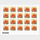 Sticker Carré Rose orange (Feuille)