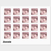 Sticker Carré Rose Parties scintillant or  retraite surprise (Feuille)
