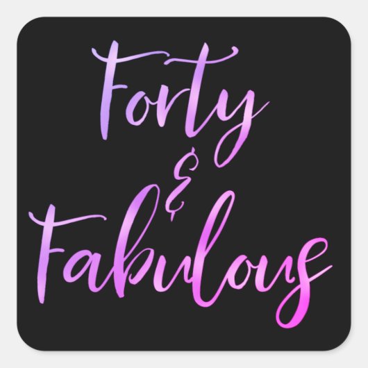 Sticker Carré Rose - Purple Foil Quarante | 40 et fabuleux (Devant)