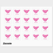 Sticker Carré Rose Rétro Chaud Groovy (Feuille)