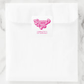 Sticker Carré Rose Rétro Chaud Groovy (Sac)