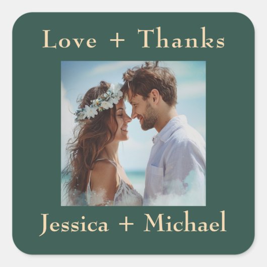 Sticker Carré 🌹 Rose Romance : Art Nouveau Splendor (Devant)