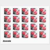 Sticker Carré Rose romantique (Feuille)
