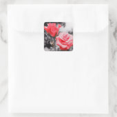Sticker Carré Rose romantique (Sac)