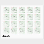 Sticker Carré Rose rose Eucalyptus feuillage 50e anniversaire (Feuille)