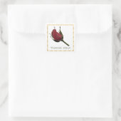 Sticker Carré Rose rouge et or (Sac)