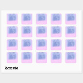 Sticker Carré Rose Smoky Blue Parties scintillant Floral Faveur  (Feuille)