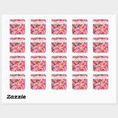 Sticker Carré Rose "Stargazer" Lys Joyeux anniversaire (Feuille)