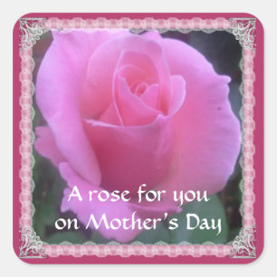 Sticker Carré Rose sucré