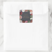 Sticker Carré Rose Treillage Faux Gold Foil Votre message (Sac)