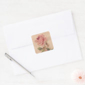 Sticker Carré Rose Victorian (Enveloppe)