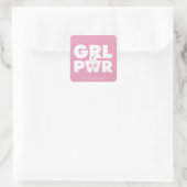 Sticker Carré Rose vif:Pouvoir des filles (Sac)