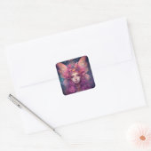 Sticker Carré Rose violet Fairy Queen Imaginaire Art (Enveloppe)