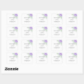 Sticker Carré Rose violet rustique Floral Eucalyptus Boho Mariag (Feuille)