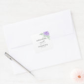 Sticker Carré Rose violet rustique Floral Eucalyptus Boho Mariag (Enveloppe)