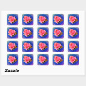 Sticker Carré Rosebud Rose gouttes Pop Out (Feuille)