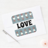 Sticker Carré Rosebuds & Coeurs Amour (Enveloppe)