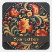 Sticker Carré Rosepaint Rosemaling Moderne 2 (Devant)