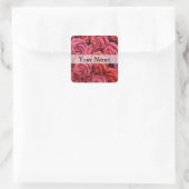 Sticker Carré Roses à fleurs roses (Sac)