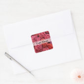 Sticker Carré Roses à fleurs roses (Enveloppe)