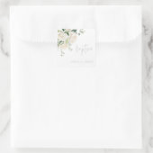 Sticker Carré Roses blanches divines et Baptême de l'âge (Sac)