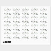 Sticker Carré Roses blanches et mariage floral vert (Feuille)