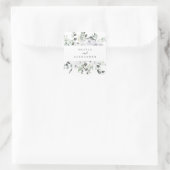 Sticker Carré Roses blanches et mariage floral vert (Sac)